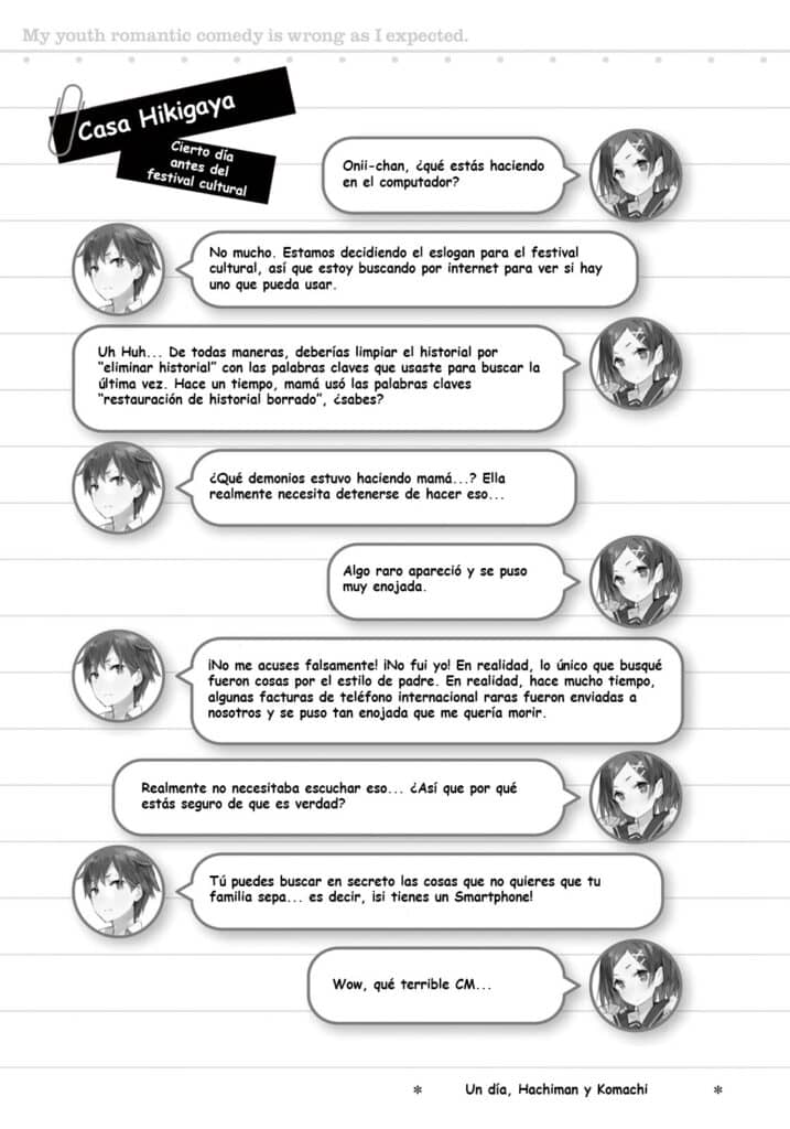 Yahari Ore no Seishun Vol 6 Capítulo 6 Parte 4 Novela Ligera